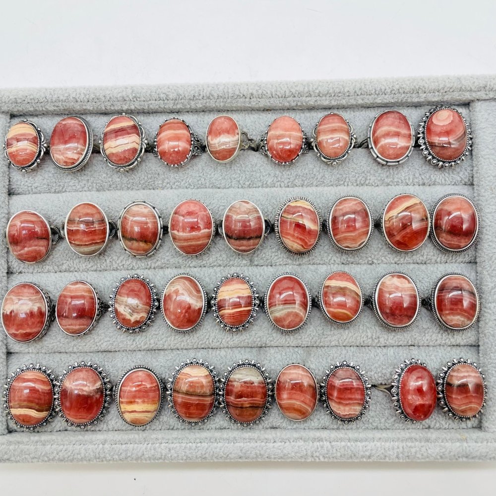 36 Pieces Rhodochrosite Ring -Wholesale Crystals