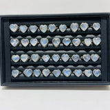36 Pieces Sterling Silver Sri Lankan Moonstone Heart Different Styles Ring -Wholesale Crystals