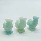3Types Mini Rooster Chicken Carving Wholesale Caribbean&Green Aventurine -Wholesale Crystals