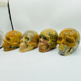 4 Pieces Crazy Agate Skull Carving -Wholesale Crystals