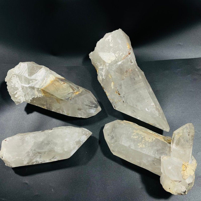 4 Pieces Large Clear Quartz Crystal Raw Points - Wholesale Crystals