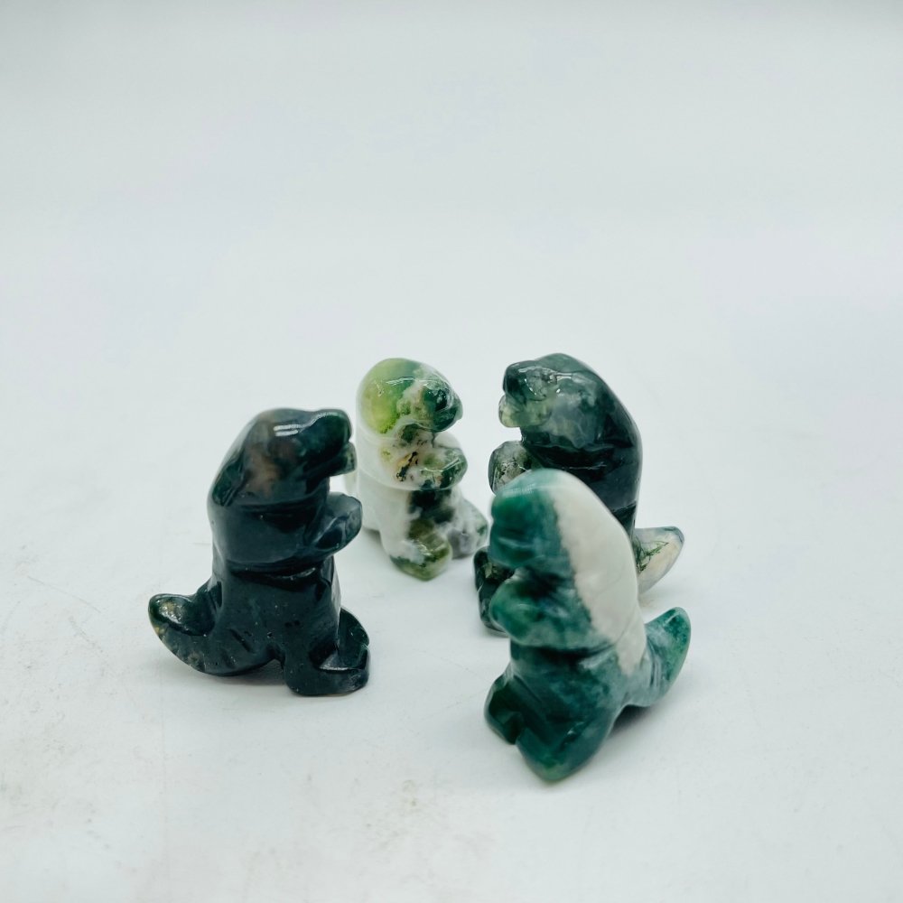 4 Types Dinosaur Tyrannosaurus Rex Carving Tiger Eye Moss Agate Wholesale -Wholesale Crystals