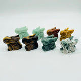 4 Types Easter Rabbit Carving Wholesale Moss Agate Green Aventurine Tiger Eye -Wholesale Crystals
