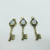 4 Types Gem Key Pendant Wholesale Charoite Sunstone Malachite Moonstone -Wholesale Crystals