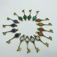 4 Types Gem Key Pendant Wholesale Charoite Sunstone Malachite Moonstone -Wholesale Crystals
