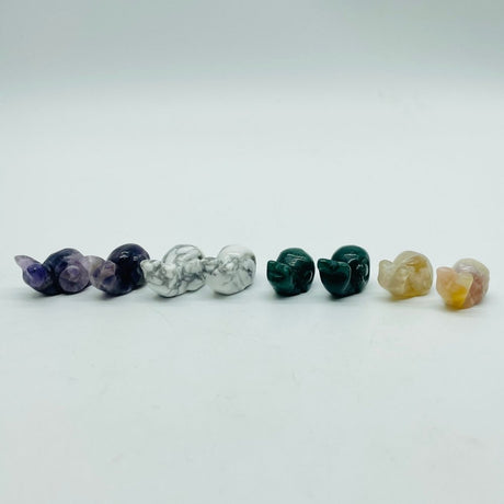 4 Types Mini Snail Carving Crystal Wholesale Howlite & Chevron Amethyst Sakura Agate -Wholesale Crystals