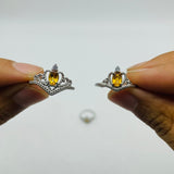 Two Styles Crown S925 Sterling Silver Citrine Crystal Ring Wholesale -Wholesale Crystals