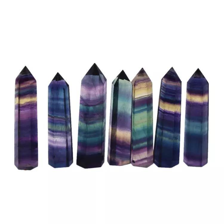 high quality rainbow fluorite crystal point tower wand -Wholesale Crystals