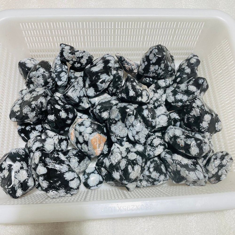 48 Pieces Polished Snowflake Obsidian Raw Free Form -Wholesale Crystals