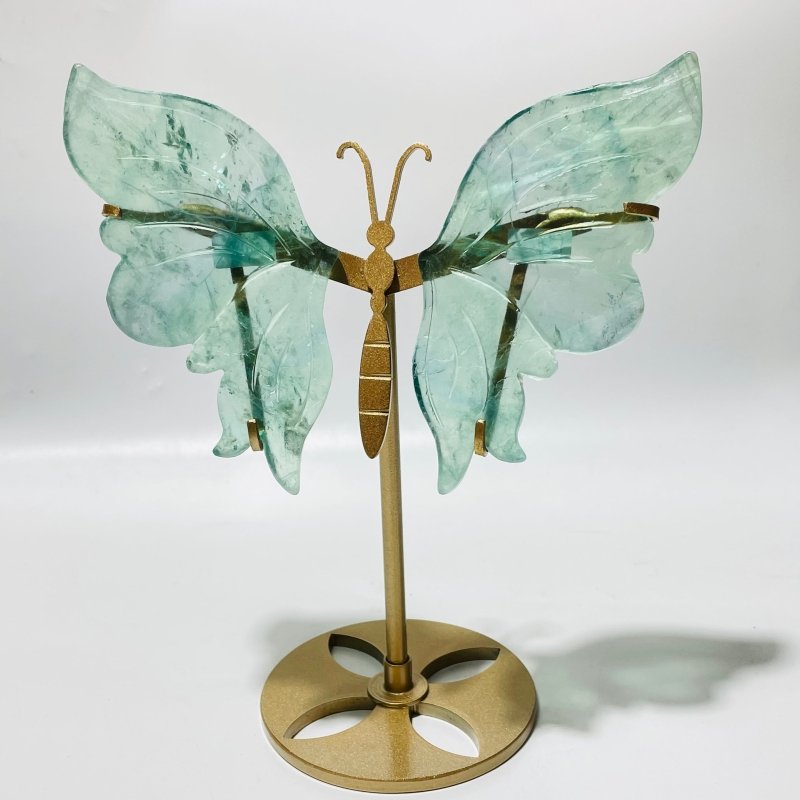 5 Pairs Butterfly Wing Carving With Stand Morocco Agate Moonstone - Wholesale Crystals