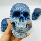 5 Pieces Blue Dot Stone large Skull Carving -Wholesale Crystals