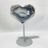 5 Pieces Geode Agate Heart With Stand - Wholesale Crystals