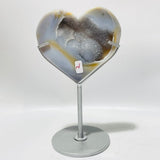 5 Pieces Geode Agate Heart With Stand - Wholesale Crystals