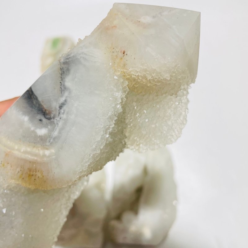 5 Pieces Large White Fluorite Druzy Geode Points -Wholesale Crystals