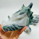 5 Pieces Moss Agate Dragon Head Carving -Wholesale Crystals