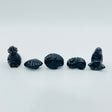 5 Types Mini Black Obsidian Carving Wholesale Pineapple Seashell Brain - Wholesale Crystals