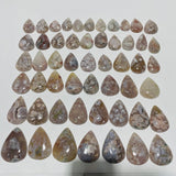 53 Pieces High Quality Sakura Flower Agate Teardrop Pendant DIY -Wholesale Crystals
