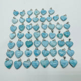 54 Pieces Larimar Heart Charm Pendant -Wholesale Crystals