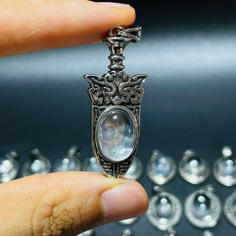 58 Pieces High Grade Blue Angel Feather Quartz Pendant -Wholesale Crystals