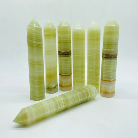 6-9in Afghanistan Stripe Jade Tower Point Wholesale -Wholesale Crystals