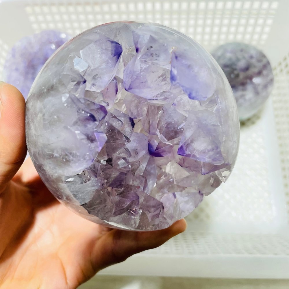6 Pieces High Quality Amethyst Geode Spheres -Wholesale Crystals