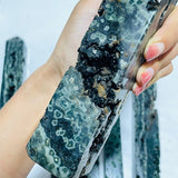 6 Pieces High Quality Large Green Sea Jasper Druzy Tower -Wholesale Crystals