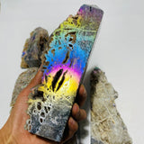 6 Pieces Large Aura Druzy Sphalerite Tower -Wholesale Crystals