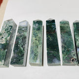 6 Pieces Large Moss Agate Four-Sided Tower Points -Wholesale Crystals