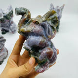 6 Pieces Large Ocean Jasper Elephant Carving -Wholesale Crystals