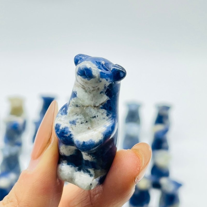 62 Pieces Sodalite Standing Polar Bear Carving - Wholesale Crystals