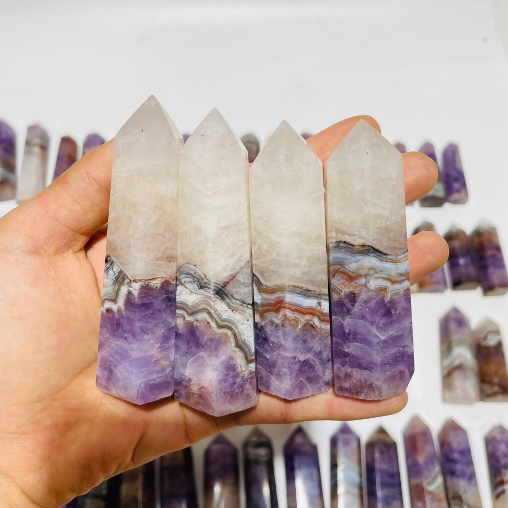 63 Pieces Amethyst Mixed Striped Agate Crystal Points -Wholesale Crystals