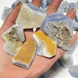 68 Pieces Small Blue Chalcedony Geode Druzy Free Form -Wholesale Crystals