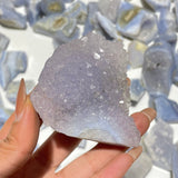 68 Pieces Small Blue Chalcedony Geode Druzy Free Form -Wholesale Crystals