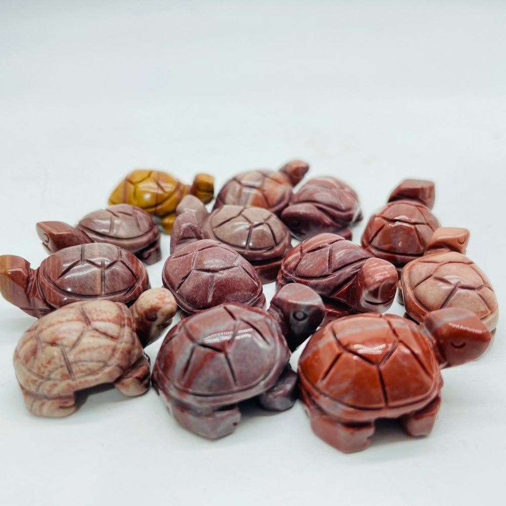 6Types Mini Tortoise turtle Moss Agate&Caribbean Chevron Amethyst Carving Animals Wholesale -Wholesale Crystals