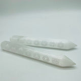 7 Chakras Selenite Massage Wands Round Wholesale -Wholesale Crystals