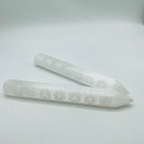 7 Chakras Selenite Massage Wands Round Wholesale -Wholesale Crystals