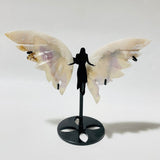 7 Pairs Sakura Flower Agate Small Angel Wing Carving With Stand - Wholesale Crystals
