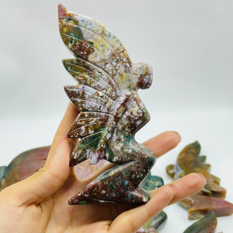 7 Pieces Beautiful Ocean Jasper Butterfly Fairy Carving -Wholesale Crystals