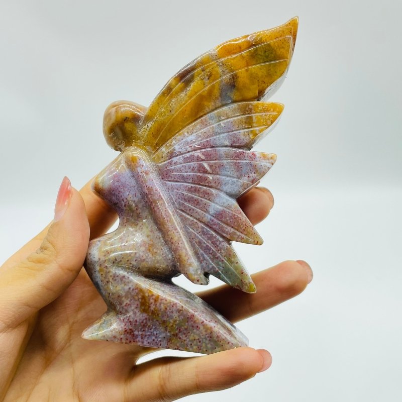 7 Pieces Beautiful Ocean Jasper Butterfly Fairy Carving -Wholesale Crystals