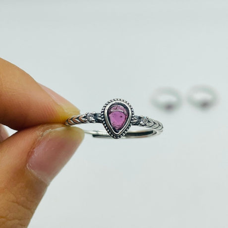 S925 Sterling Silver High Quality Purple Garnet Ring Wholesale -Wholesale Crystals