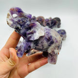 8 Pieces Beautiful Chevron Amethyst Elephant Carving -Wholesale Crystals