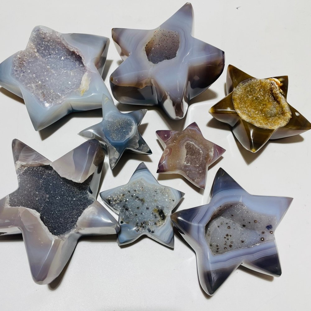 8 Pieces Druzy Agate Geode Star -Wholesale Crystals