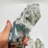 8 Pieces Geode Druzy Moss Agate Tower -Wholesale Crystals