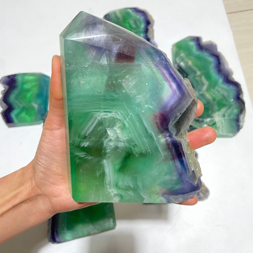 8 Pieces Large Fluorite Tower Points Wholesale -Wholesale Crystals