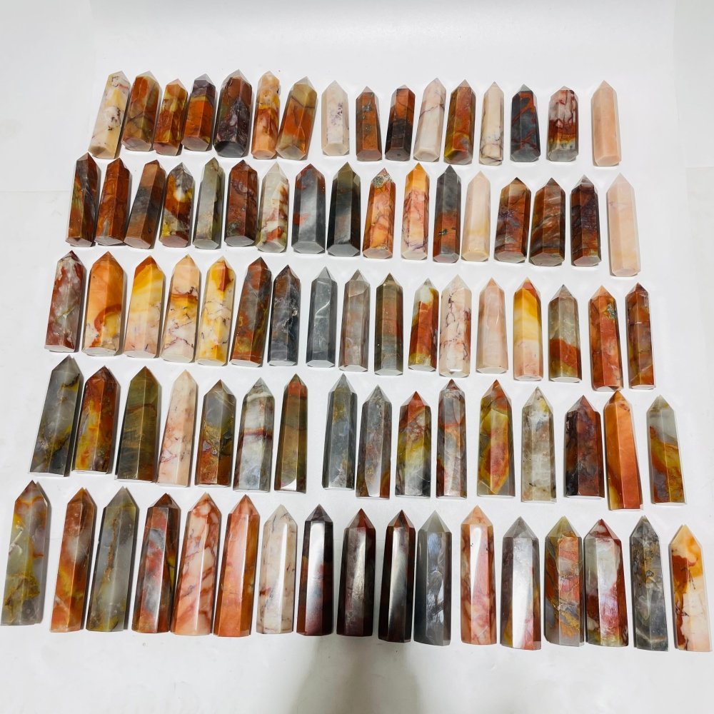 83 Pieces China Red Jasper Stone Points -Wholesale Crystals