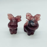 8Types Christmas Moose Carving Crystal Wholesale Lepidolite Pyrite -Wholesale Crystals