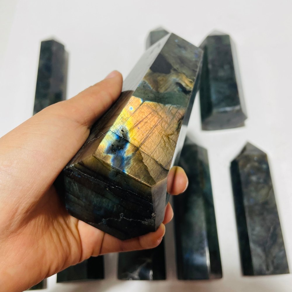 9 Pieces Large Labradorite Tower Point Clearance -Wholesale Crystals