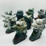9 Pieces Ocean Jasper Rhyticeros Undulatus Birds Carving -Wholesale Crystals