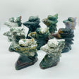 9 Pieces Ocean Jasper Rhyticeros Undulatus Birds Carving -Wholesale Crystals