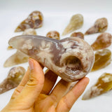 16 Pieces High Quality Sakura Agate Crow Skull Carving -Wholesale Crystals